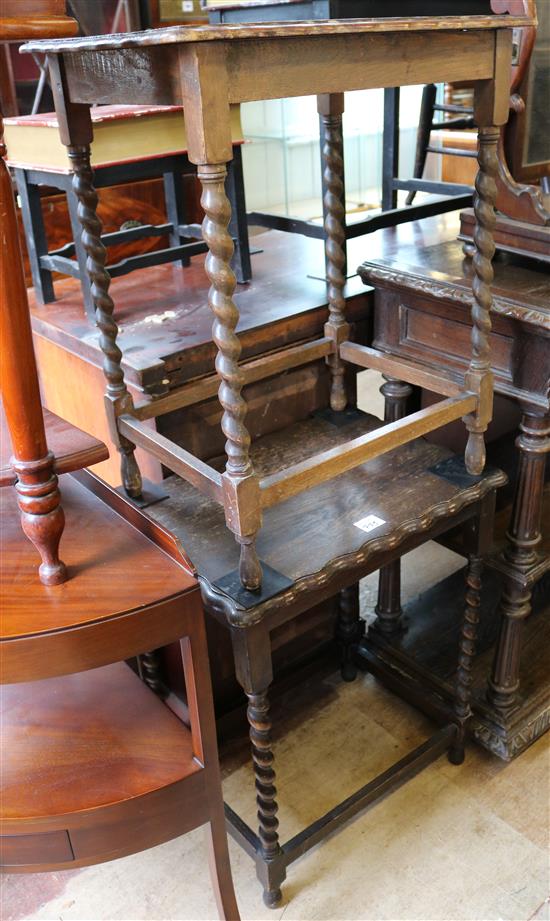 Two 1920s oak occasional tables